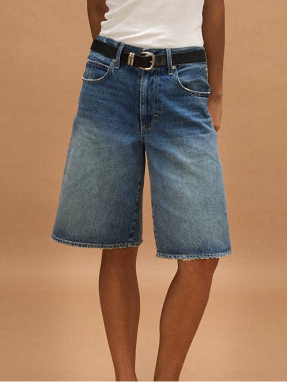 AMO Medium Blue Denim Bermuda Shorts